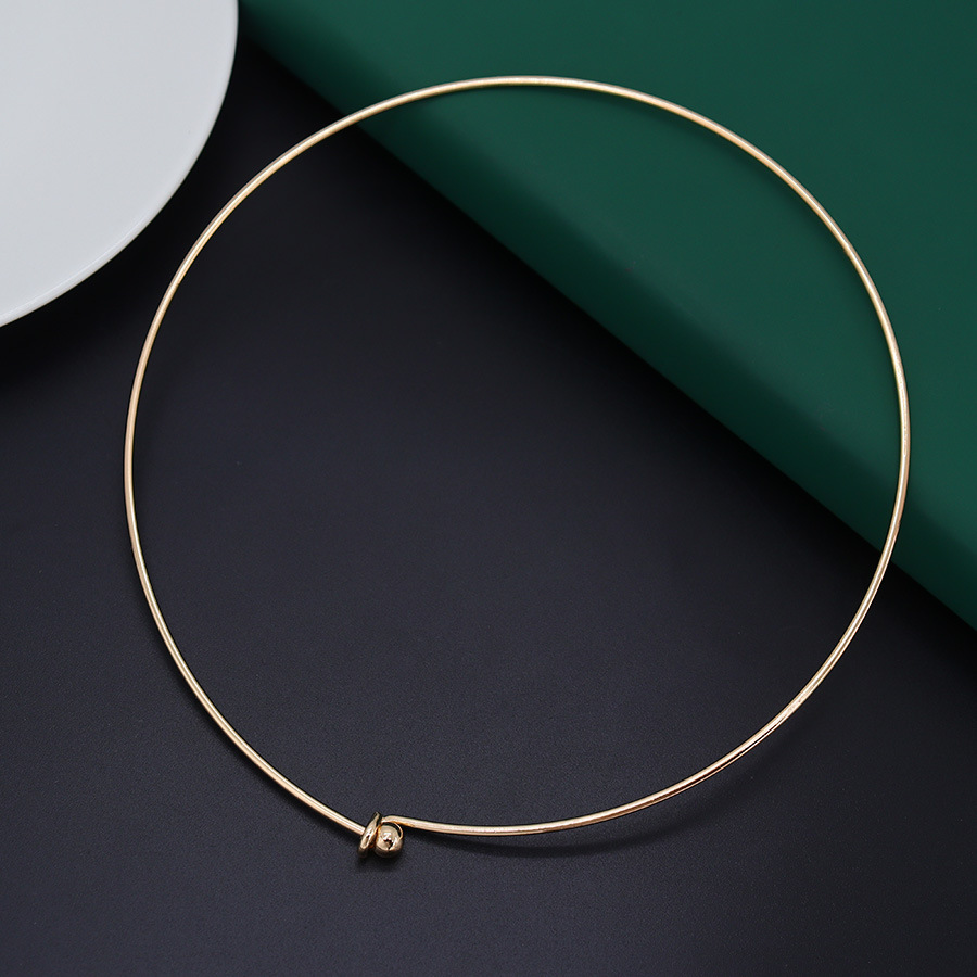 Iron wire open bead collar DIY ancient style hanfu accessories cross-border hot sale clavicle chain ring electrophoresis electroplating