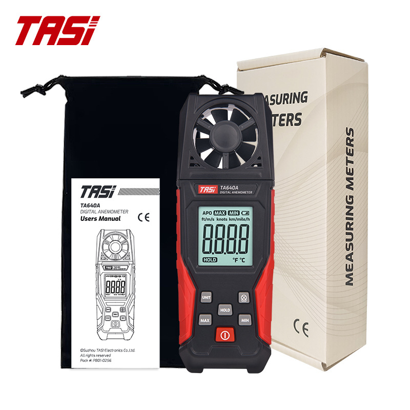 Teans Handheld TA640A Anemometer Digital Anemometer Anemometer High Precision Wind Temperature Anemometer
