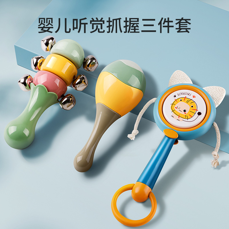 Baby Sand Hammer Hand Rattle Toy, Baby Grasping Training, Newborn Chewable Rattle, Educational Early Education Music