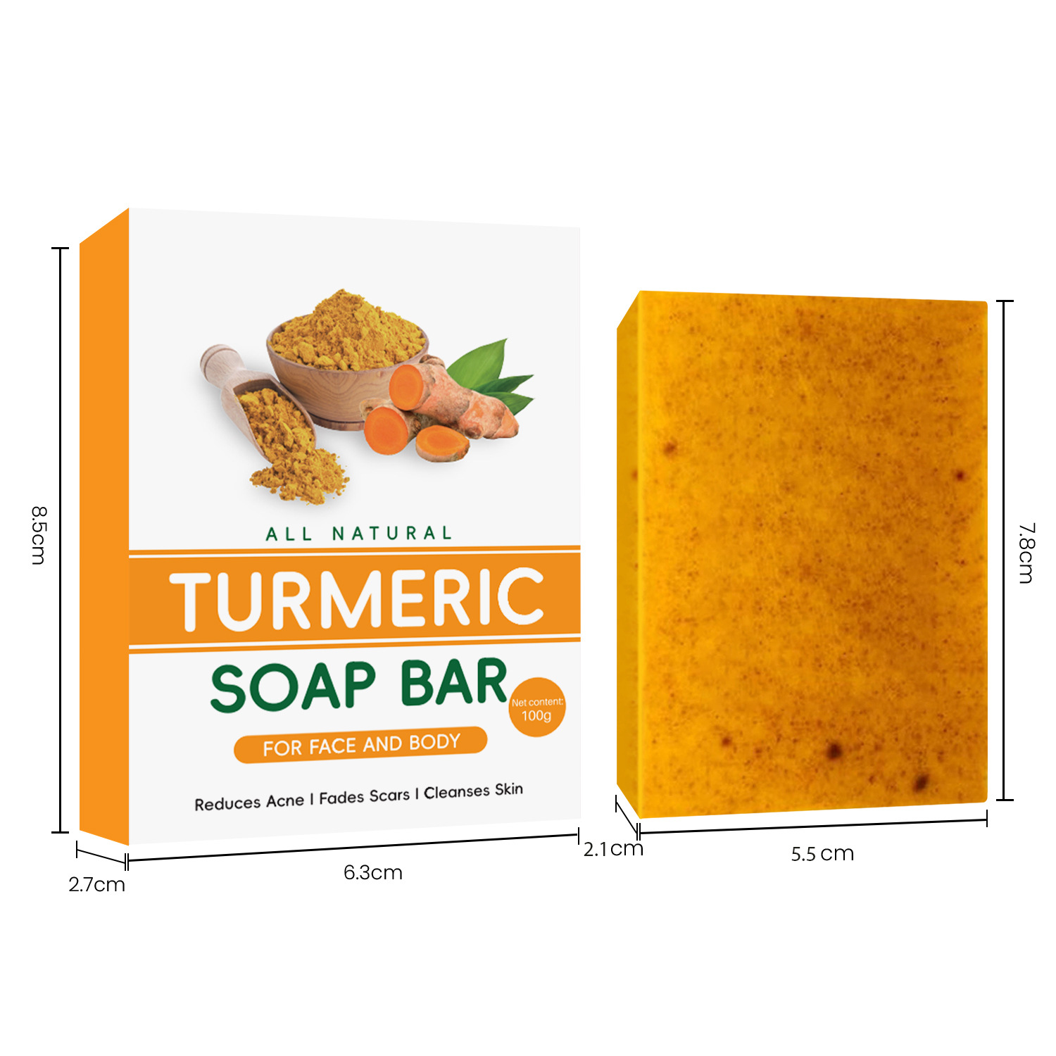 Cross-border foreign trade Europe and the United States TK turmeric soap lemon soap kojic acid soap ginger handmade cold soap bath soap