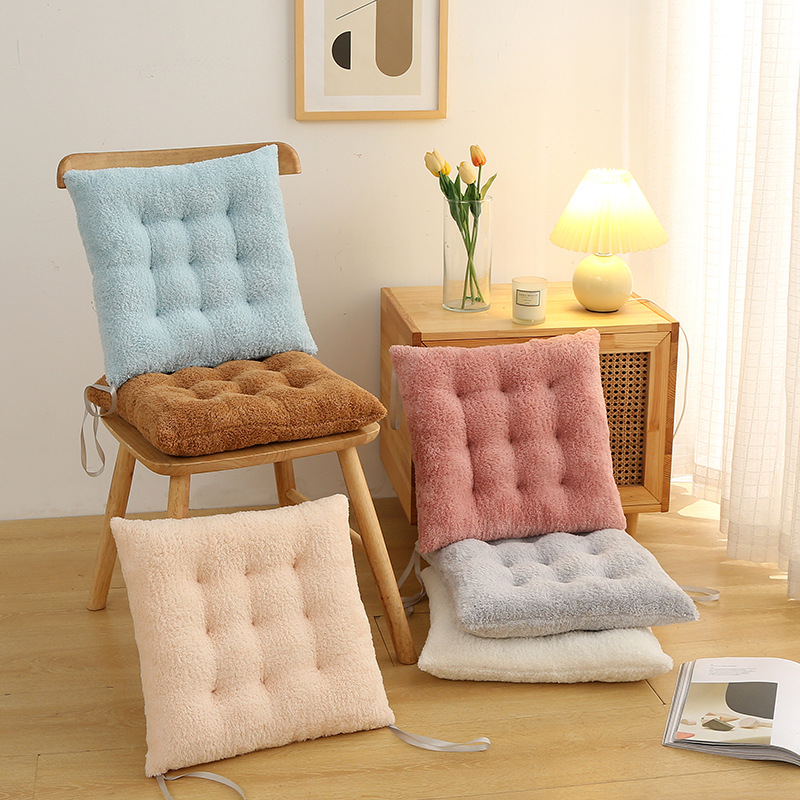 Plush cushion household dining chair seat cushion thickened warm office Student chair cushion factory plain dormitory long-sitting
