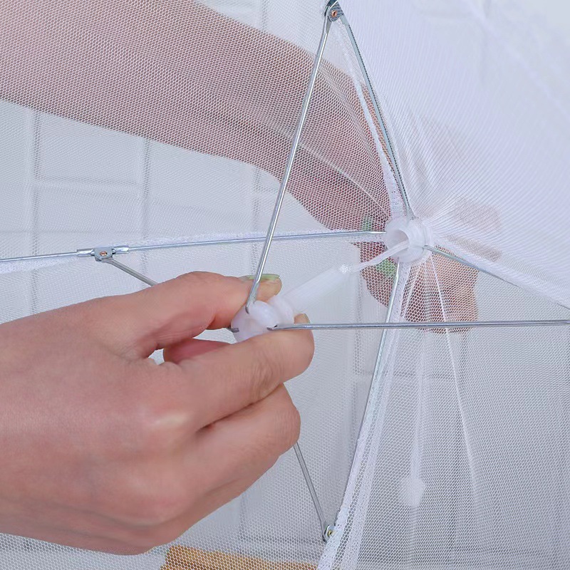 Cross-border White Foldable Dish Cover Large Fly-proof Mesh Cover Kitchen Outdoor Food Cover Dust-proof Dish Cover