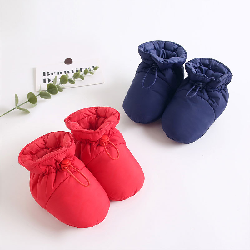 Winter New Baby Toddler Shoes Drawstring Thickened Small Cotton Shoes Baby Anti-drop Artifact