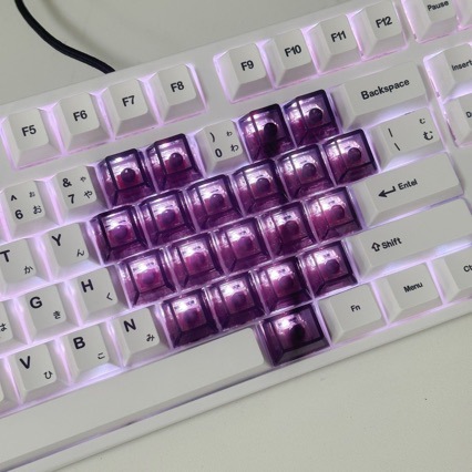 DIY Transparent Heart-Shaped Translucent Keycaps Pc Material Original Height Magnetic Switch Mechanical Keyboard Keycaps Custom Colorful Keycaps