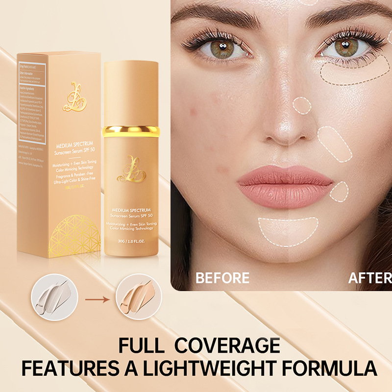 Кросс-бордерная английская версия жидкого тонального крема, 4 в 1, стойкий, не смывающийся, легкий консилер, жидкий тональный крем 30 г