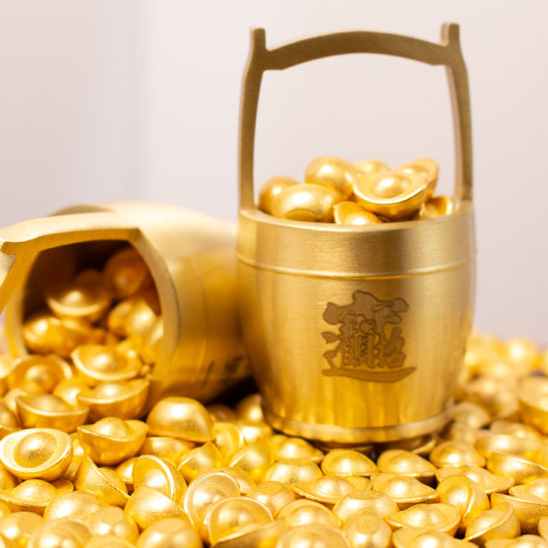 Douyin Popular Artificial Mini Gold Gold Ingot Sand Gold Solid Small Ingot Solid 1cm One Gram Small Ornaments