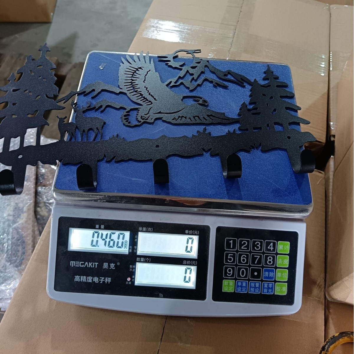 Metal eagle coat hook wall mount with 5 hooks hanger and keychain coat rack and backpack