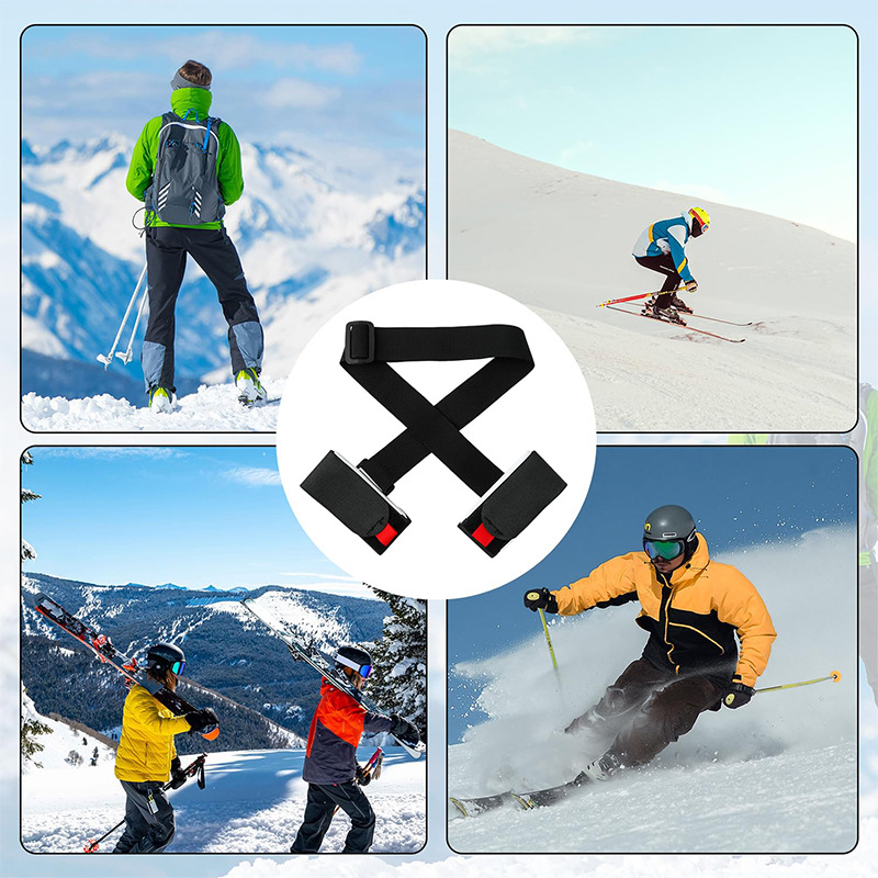 Cross-border Ski Strap Velcro Portable Double-board Snowboard Fixed Strap Sledge Strap Adjustable Sledge Strap