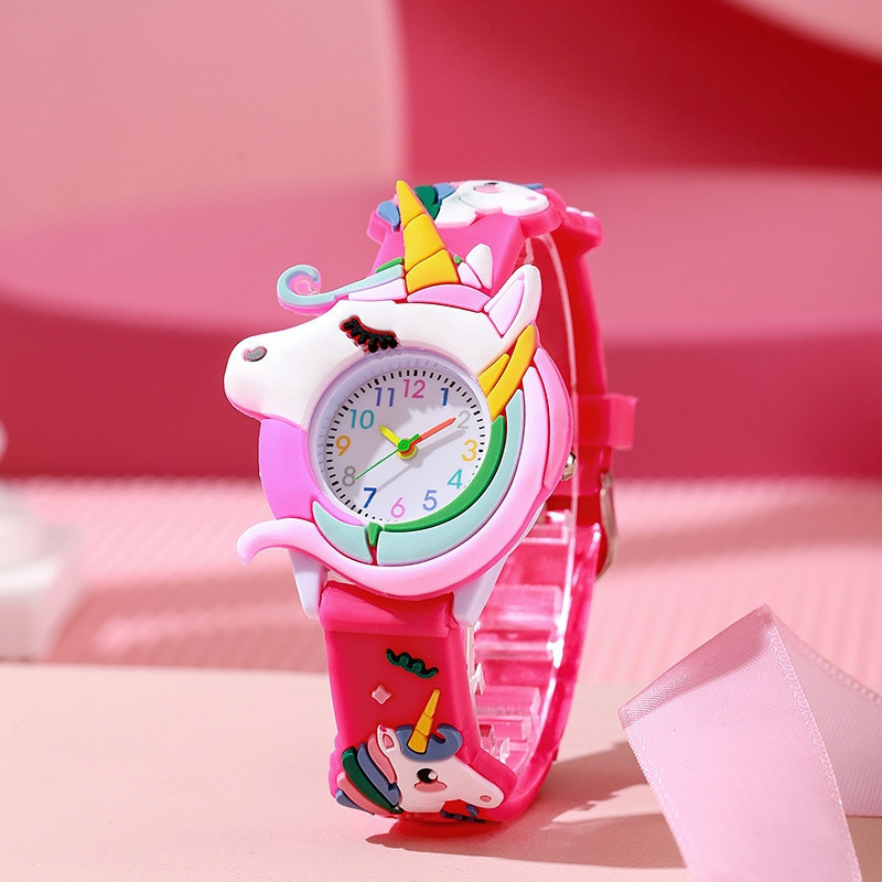 Kids' watch Children's Cute Boys and Girls Watch 3D Silicone Band Watch Unicorn Children's Cartoon Watch