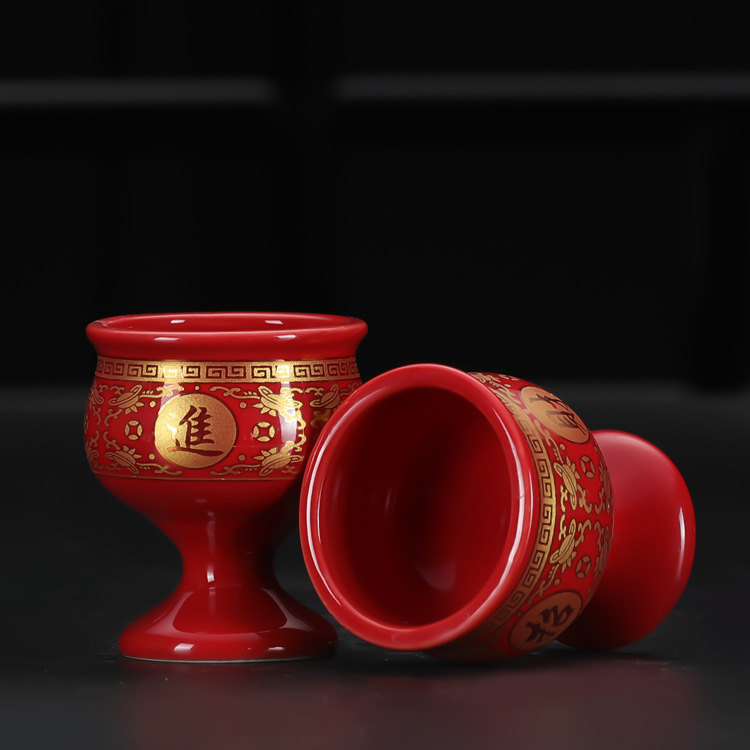 Guangong Wine Cup for Offering to the Gods, Wine Cup for Offering to the God of Wealth, Tea Cup, Wine Cup, Tall Wine Glass, Wholesale Ceramic Offering Utensils