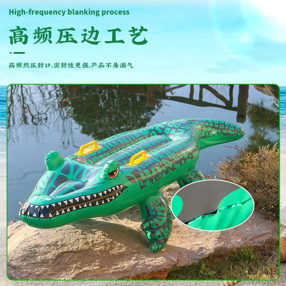 New in stock PVC inflatable crocodile surfboard water drifting floating row outdoor swimming equipment Mount water skiing board
