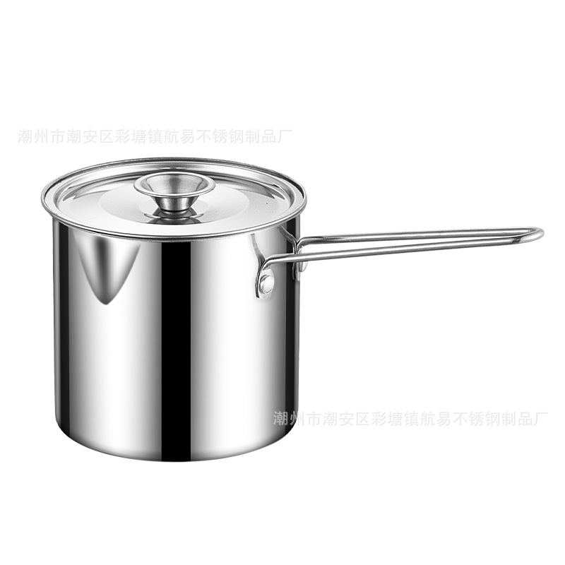 Stainless Steel Frying Pan Multifunctional Pot with Frying Basket for Home and Commercial Use, Suitable for Frying French Fries and Chicken Nuggets, Mini Pot with Oil Filter Rack