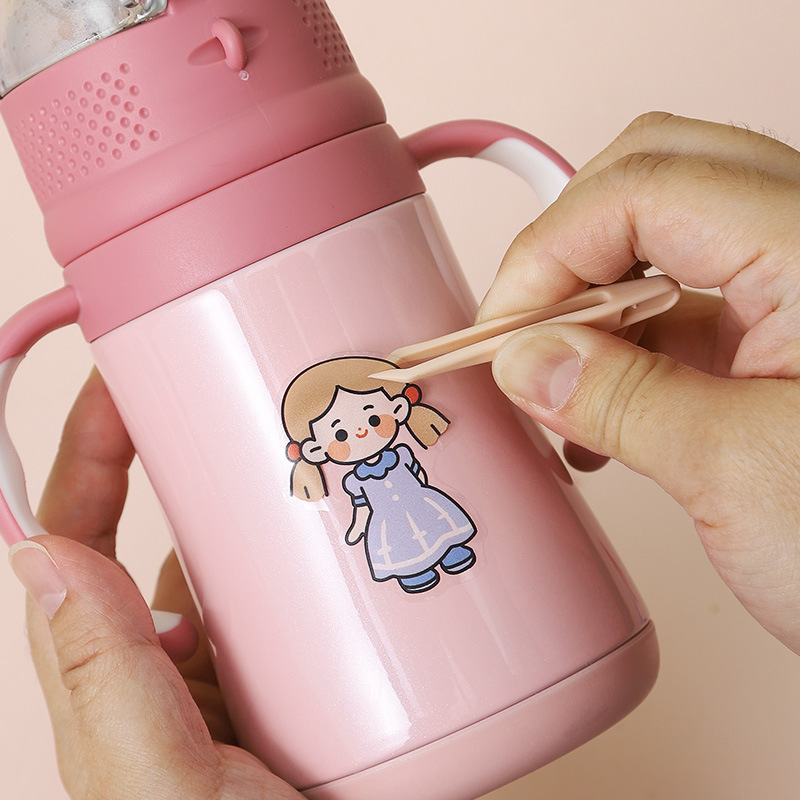 6cm Plastic Tweezers Stationery Sticker Tweezers Straight Head Hardened DIY Handmade Guka Handbook Clip Pink