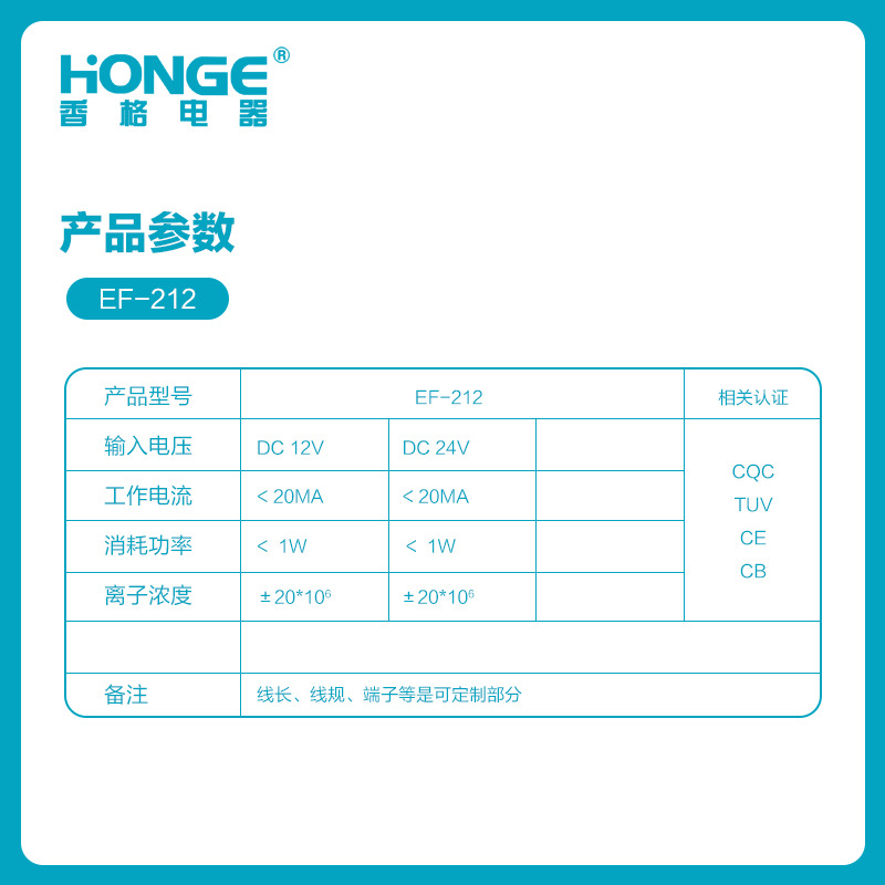 Plasma Generator Dc12V Positive and Negative Ion Generator Air Purification, Sterilization and Preservation Module Cqc Certification