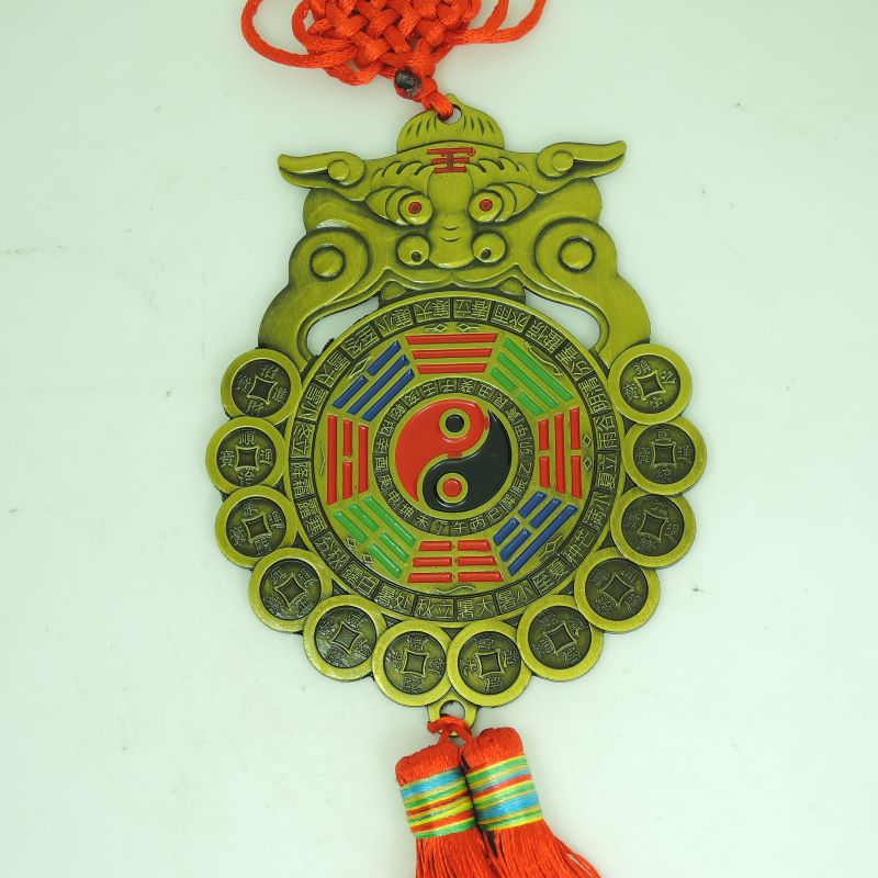 Зеркало Багуа с тигриным головой из сплава для дома и офиса с двенадцатью знаками зодиака