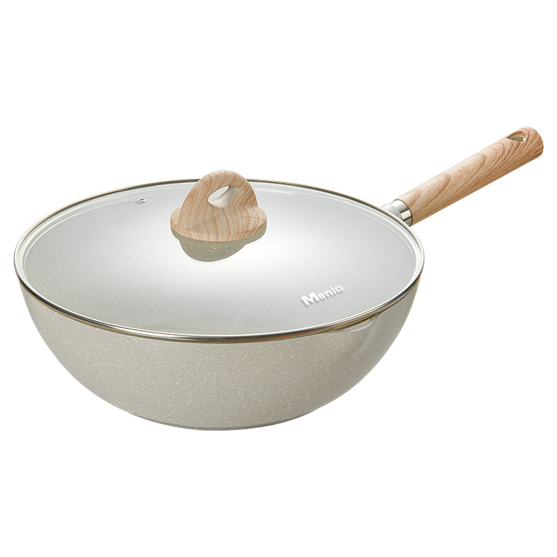 Mingjue Household Medical Stone Non-Stick Wok Cooking Pot Non-Stick Frying Pan Frying Pan Induction Cooker Gas Universal