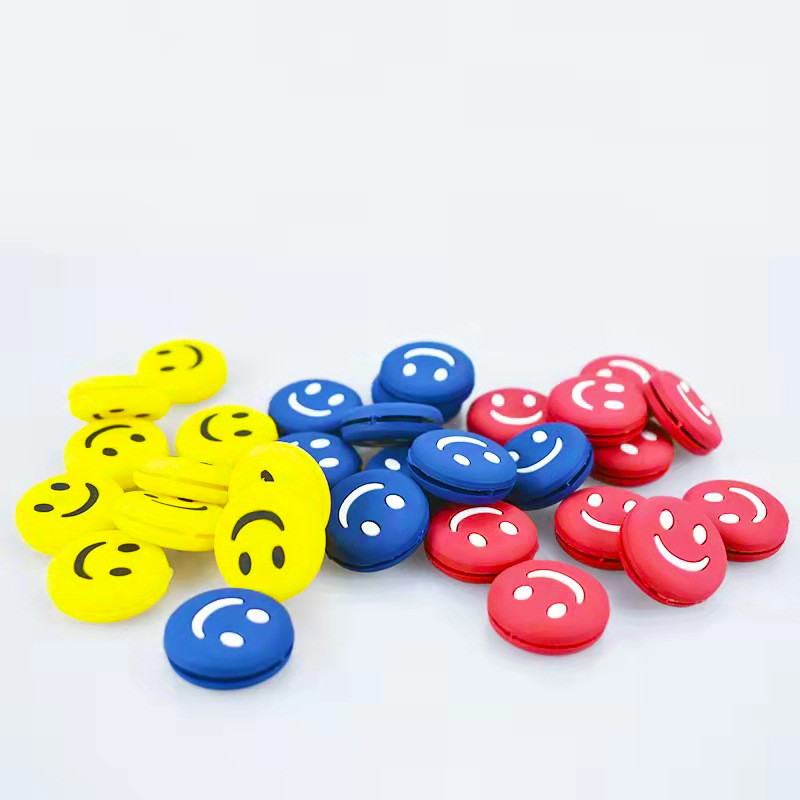 Cross-Border Tennis Damper Smiley Tennis Racket Shock Absorber Silicone Buffer Pad Shock Absorber Temperature Mesh French Mesh Shock Absorber Pad