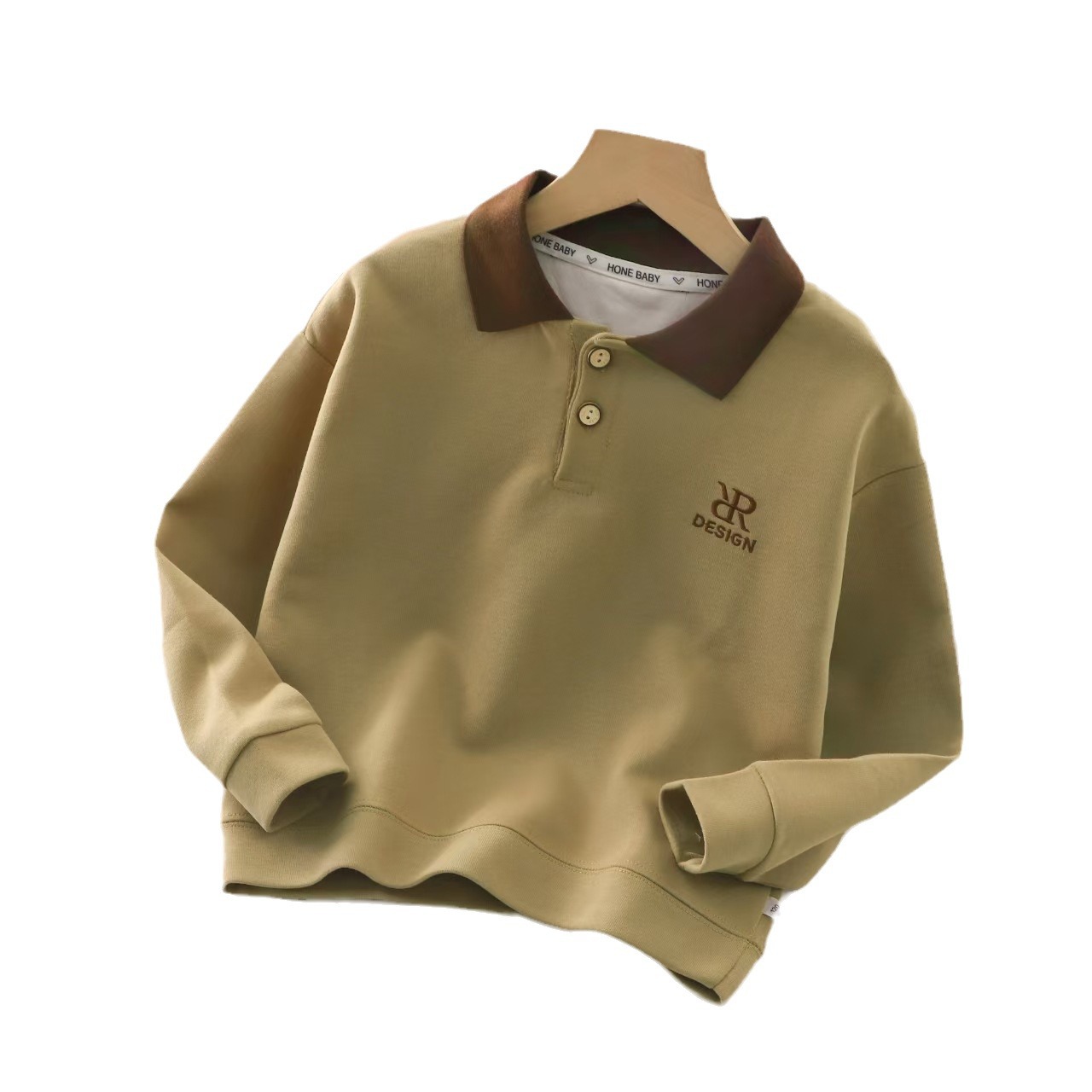 Children's autumn new polo shirt big children's casual handsome letter embroidered lapel boys sweater children's clothing wholesale