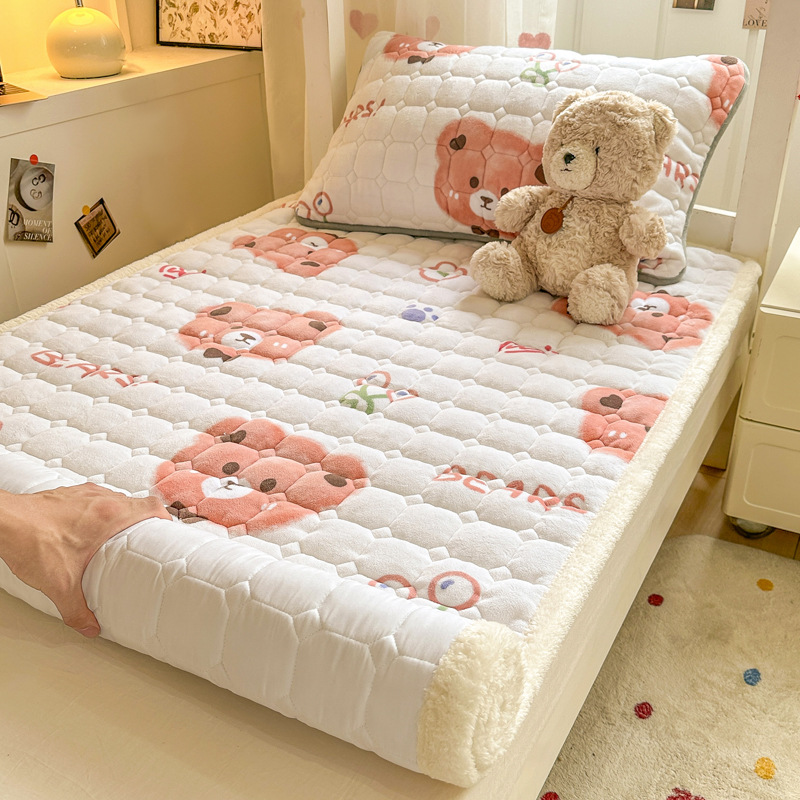 Cross-Border Autumn and Winter Warm Milk Velvet Mattress Cushion Student Dormitory Single Thickened Mattress Home Tatami Mat