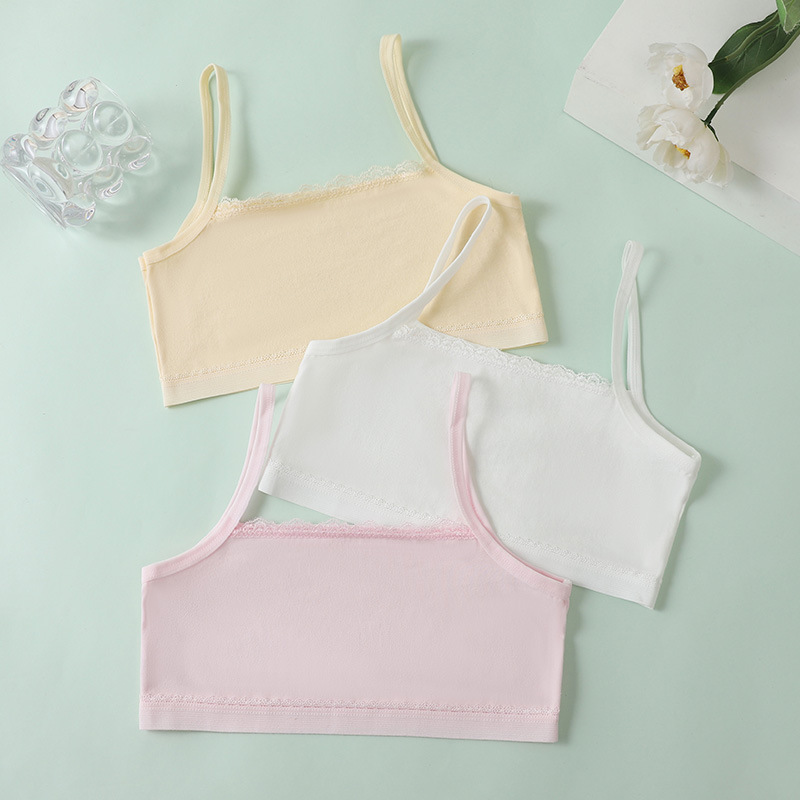 Children's Vest 7-9 -- 3-4 Years Old Girls' Developmental Camisole Tube Top Pure Cotton Underwear for Girls and Primary School Students