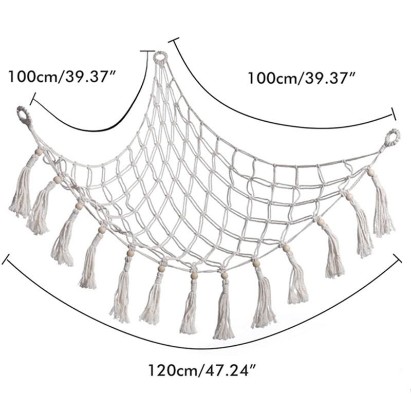 Woven Plush Toy Storage Net Triangle Net Pocket Corner Net Toy Hammock Storage Swing Hammock