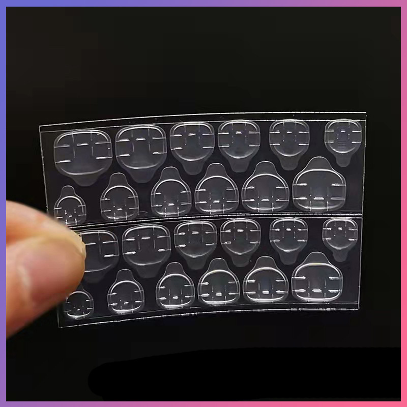 24 штуки прозрачного двустороннего скотча для ногтей, водостойкий, наклейки для ногтей, клей для ногтей, оптовая продажа