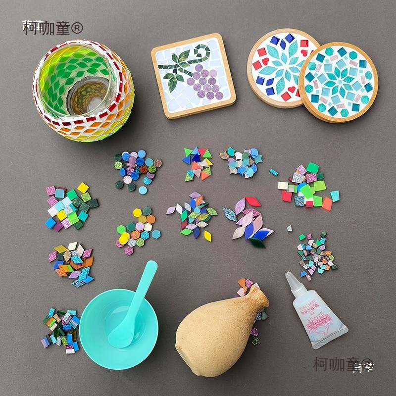 Special-Shaped Fragments Acrylic Mosaic Colorful Asymmetrical Free Stone Glass DIY Handmade Gift Material Metabo