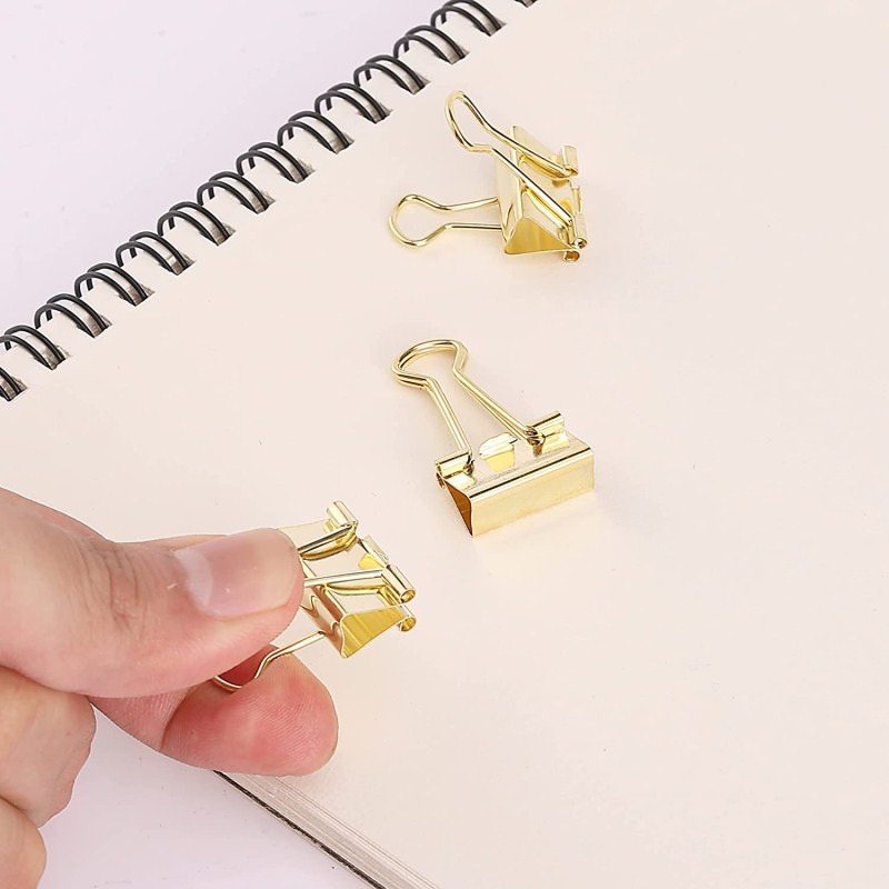 19mm Gold Clip Stationery No. 5 Gold Long Tail Clip Dovetail Clip Tube Ticket Holder Cross-Border Ready Supply