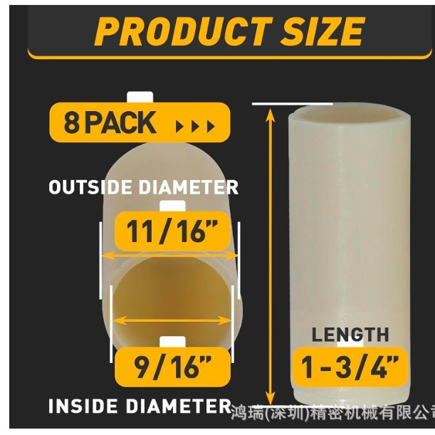 8 Pack 722106 specification 9/16 "ID x 1-3/4" trailer leaf spring nylon bushing