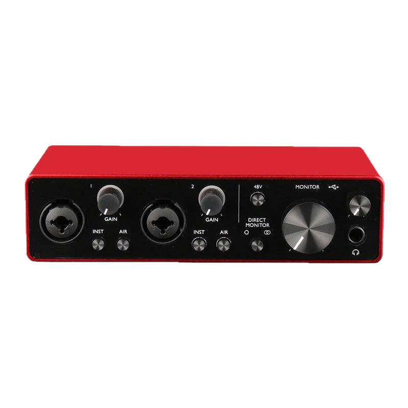 Cross-Border Computer External Recording 2I2 Sound Card Professional Dubbing Audio Book Equipment Set Mixing USB Audio Interface