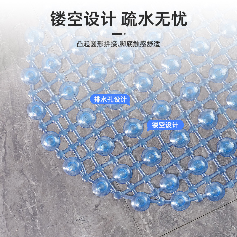Custom PVC Oval water drop bathroom anti-slip mat for elderly children bathroom shower room bathtub bath anti-slip mat