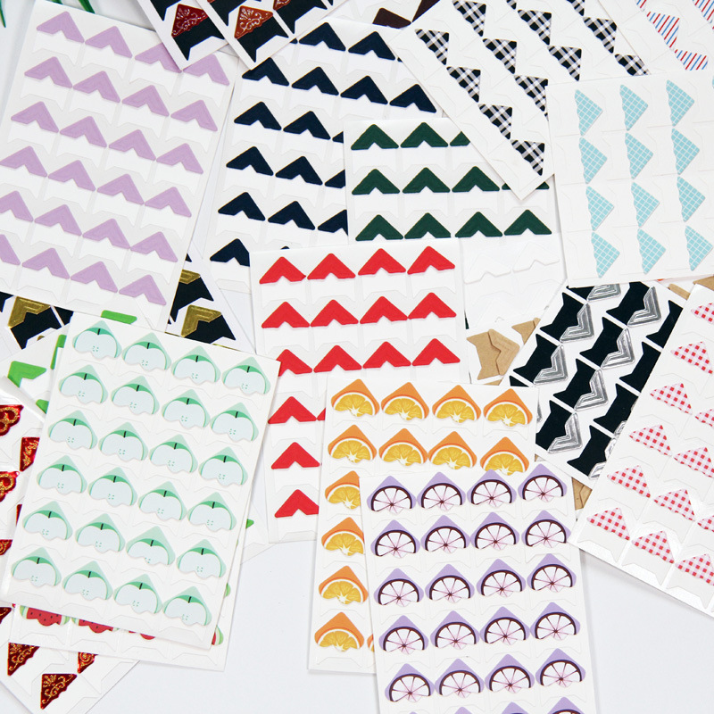 Factory Direct Sales Fixed Photo Corner Stickers H Retro DIY Photo Album Handbook Accessories 24 Pieces Paper Kraft Paper Corner Stickers