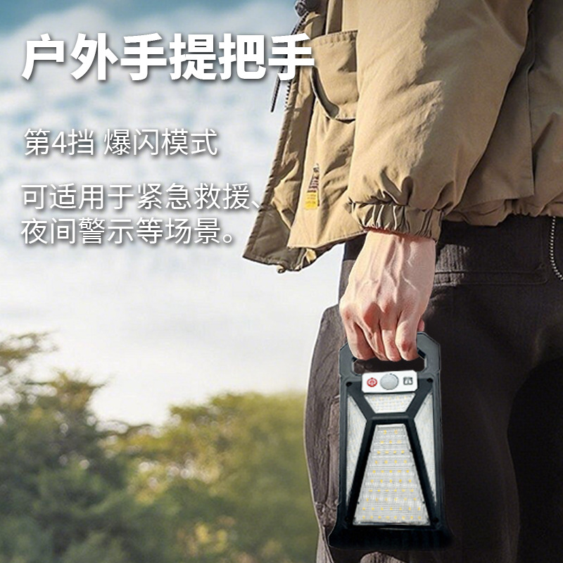 Cross-Border Solar Outdoor Led Courtyard Human Body Sensor Light Control Rainproof Lighting Wall Lamp Camping Style Portable Clip Light