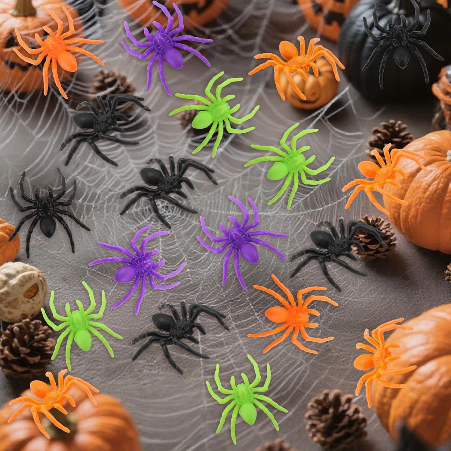 Little Spider Multi-Colored Halloween Striped Christmas Cartoon Toy 2-3cm