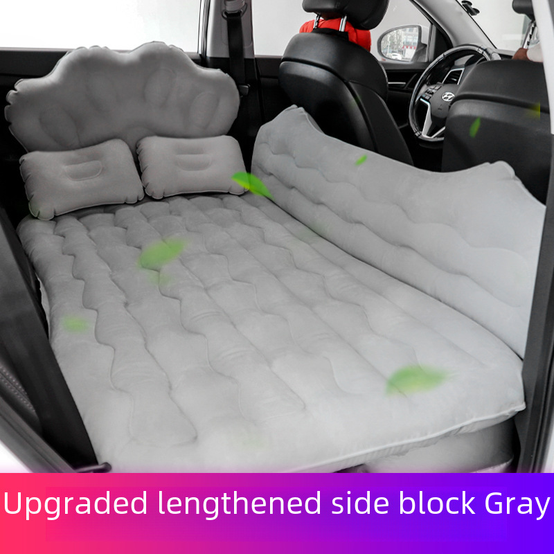 Cartoon Car Inflatable Bed Outdoor Travel Flocked Mattress Car Rear Seat Trunk Sleeping Pad Air Mattress Universal