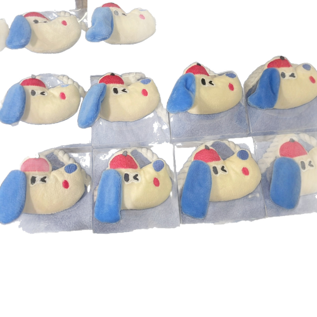 Blue Ears Red Hat Dog Cartoon Plush Animal Hand Towel Souvenir Wedding Baby Banquet Souvenir