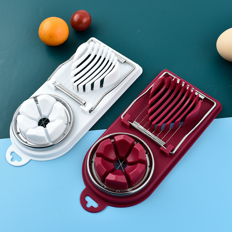 Egg Slicer Household Stainless Steel Egg Cutter Two-In-One Preserved Egg Cutter Preserved Egg Cutter Divider