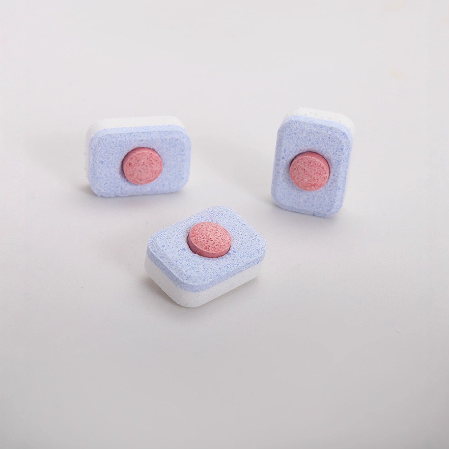 Cross-Border Temu Tiktok Dishwashing Block Cleaning Tablets Dishwasher Special Effervescent Tablets Three-In-One Tableware Washing Block