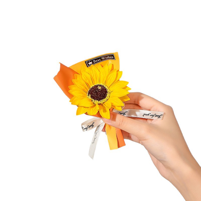 Cross-border Graduation Teacher's Day Sunflower bouquet Eternal Flower Soap Flower Gift Accompanying Gift Valentine's Day Gift Box Matching