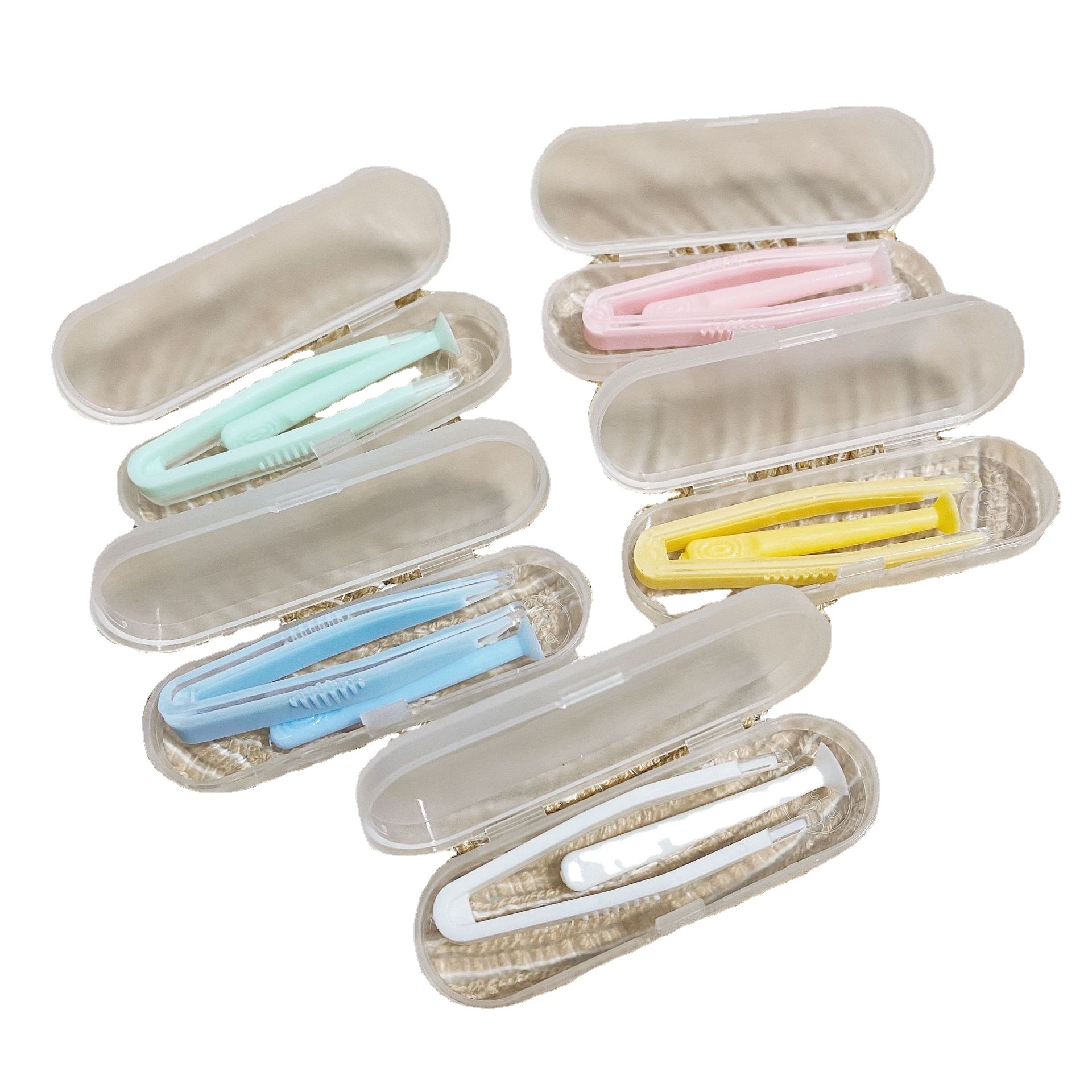 Wholesale Contact Lens Case Accessories Tweezers Suction Stick Color Flip Frosted Contact Lens Tool Extractor Silicone Clip