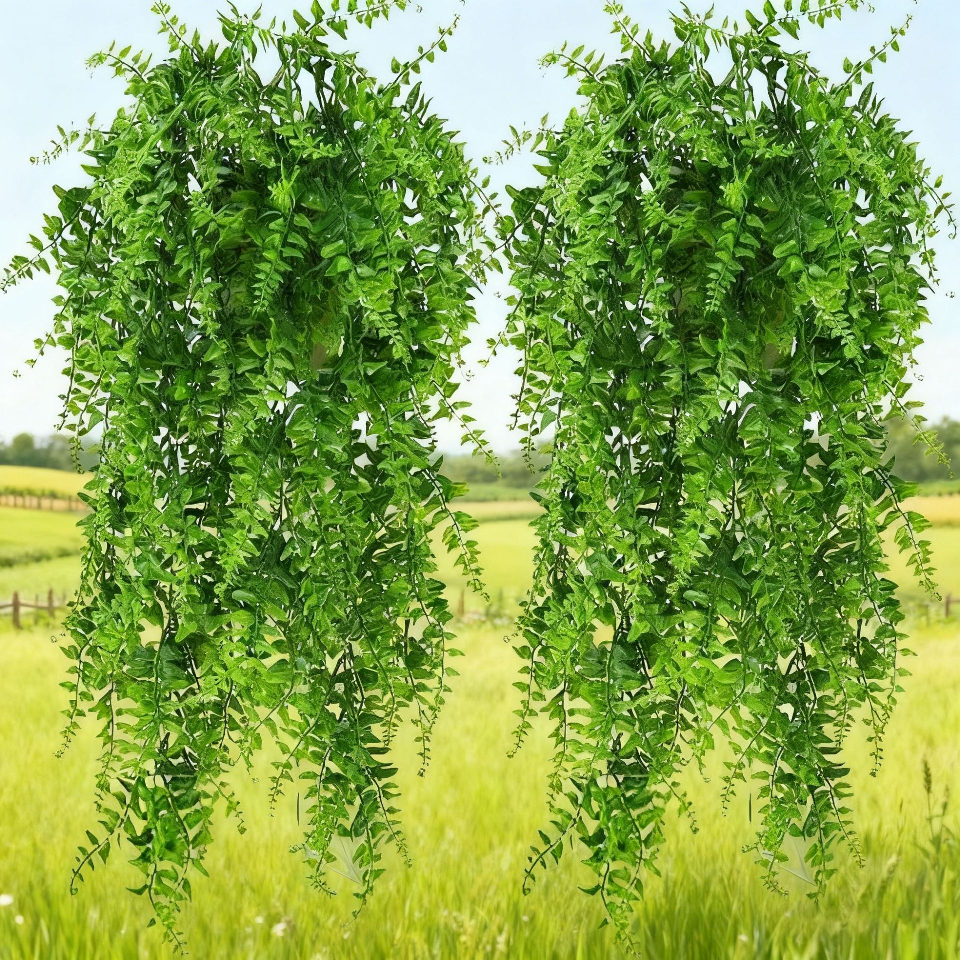 Artificial Wall Hanging Amazon Simulated Green Plant Persian Grass Vine Wall Hanging Decoration Fake Flower Simulated Vine Plant