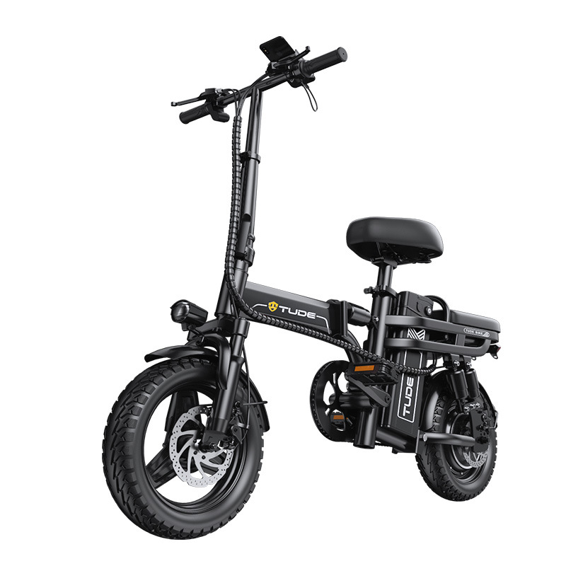 【Factory Direct Sales】Tude Folding Electric Vehicle for Delivery Driving, Electric Bicycle with Lithium Battery, Ultra-Light, Portable, Small Step-Through Model