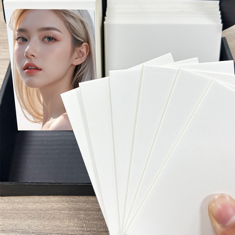 Wholesale custom a7 out card cardboard small card packaging 1.5mm thick cardboard ins backboard protection white cardboard