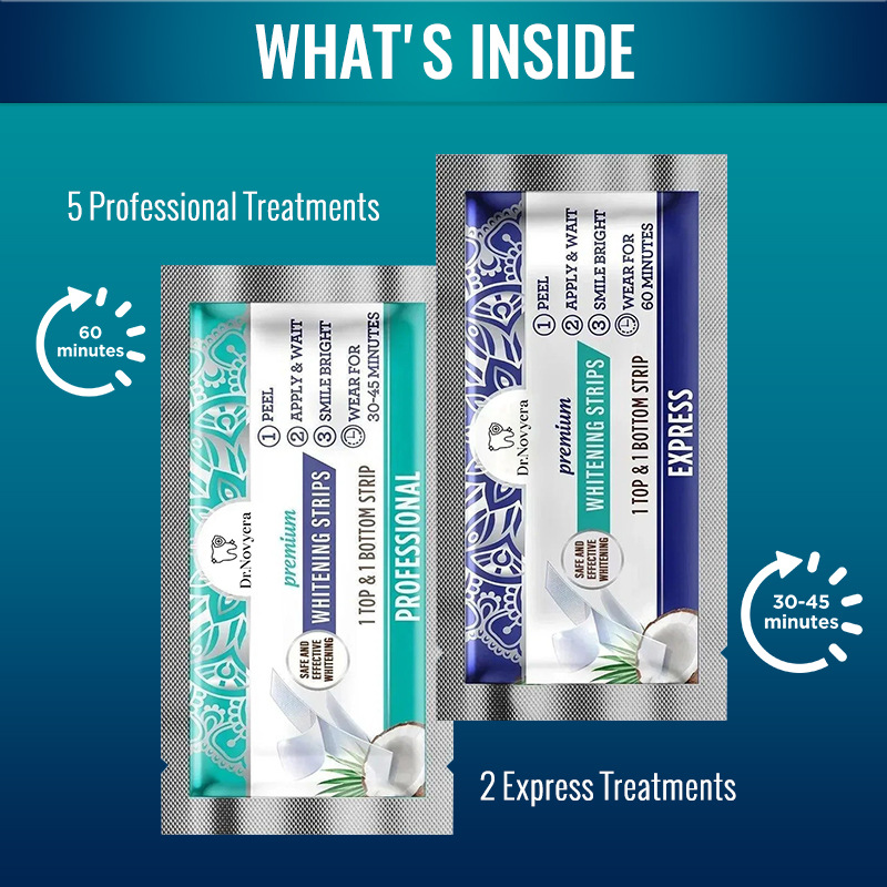 Kindergarten Cross-Border Hot Product Tooth Whiteningstrip Coconut Oil Tooth Care Tooth Whitening Patch Tooth Whitening Strip