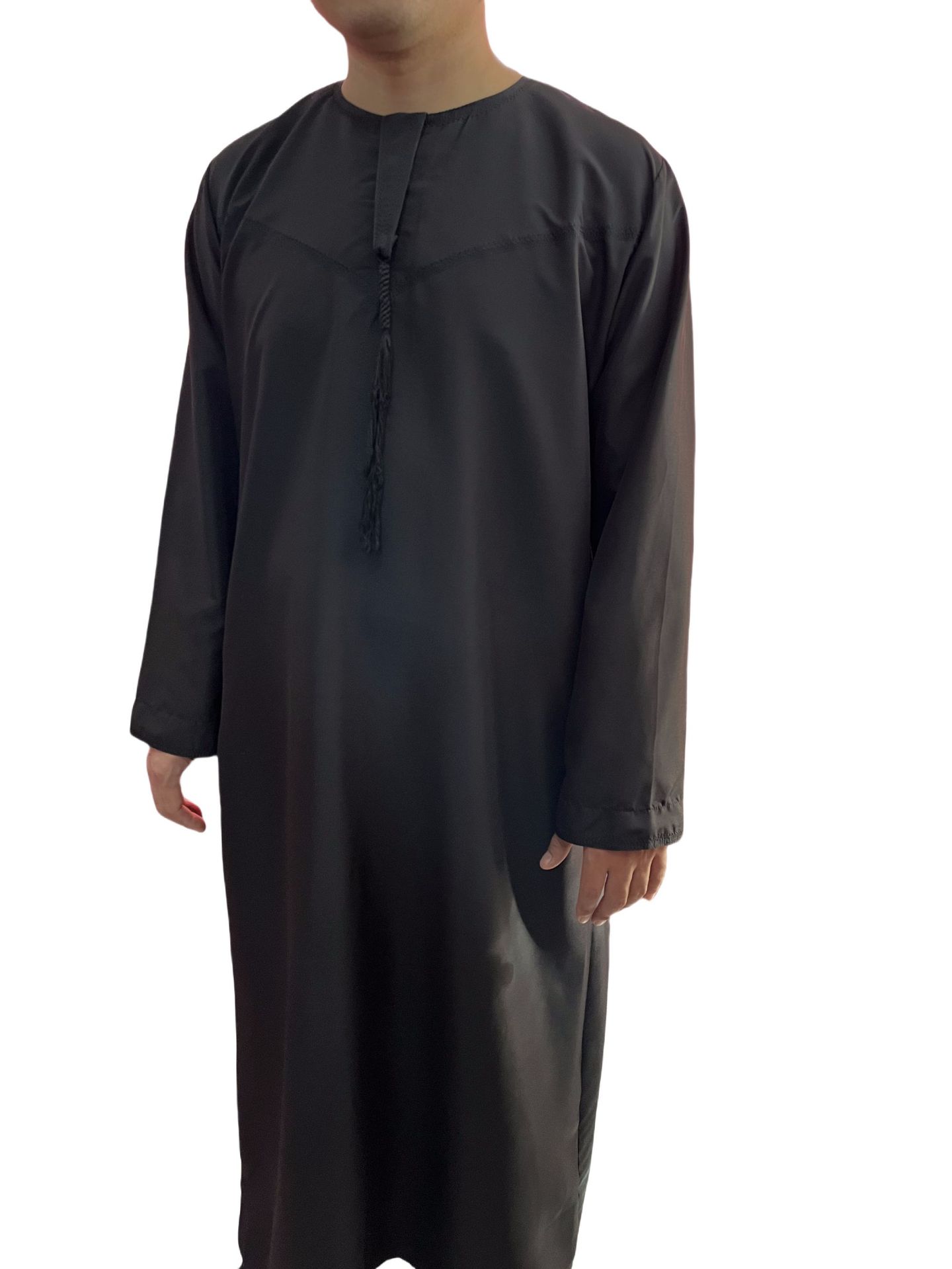 Wholesale Dubai Thobe Men's Black Arabic Clothing Oman Polyester Saudi Middle East Men's Clothing Ethnic Style