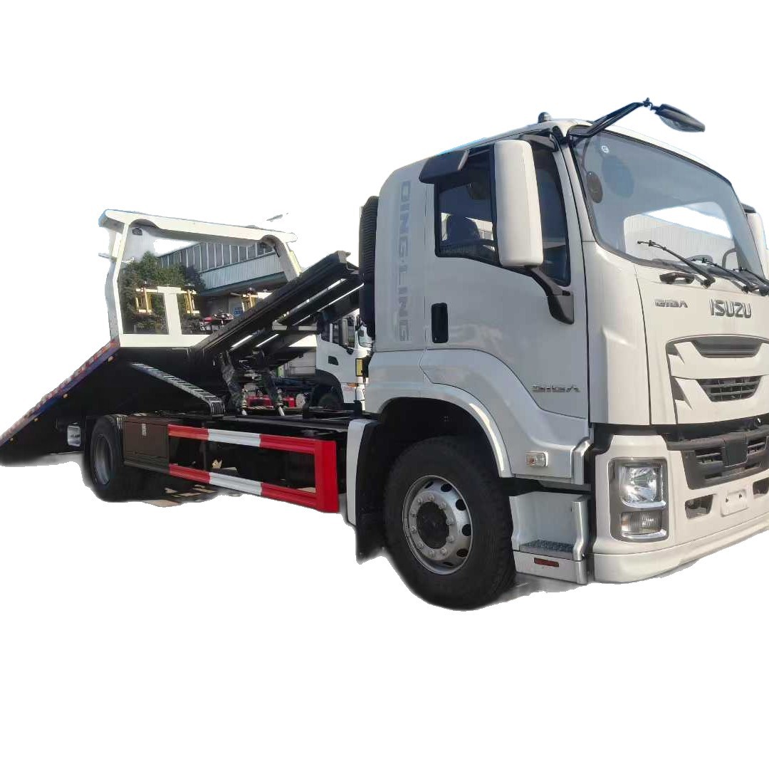 Export Isuzu10 One-To-Two Tow Truck, Factory Direct Supply of Qingling Isuzu 10-Ton Road Rescue Vehicle