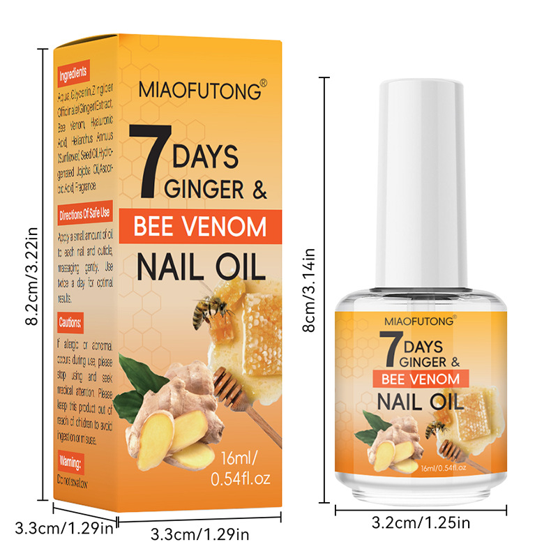 Cross-Border Exclusive Supply of 7 Days Turmeric Bee Venom Armor Oil for Fingers and Toes, Cuticle Nourishing and Repairing Finger Edge Nutrient Solution