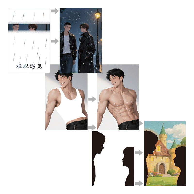 Water-Sensitive Card, Water-Sensitive Postcard, Wait for Me after School, Water-Sensitive Color Change, Revealing When Exposed to Water, Anime Star Peripheral Small Card Customization