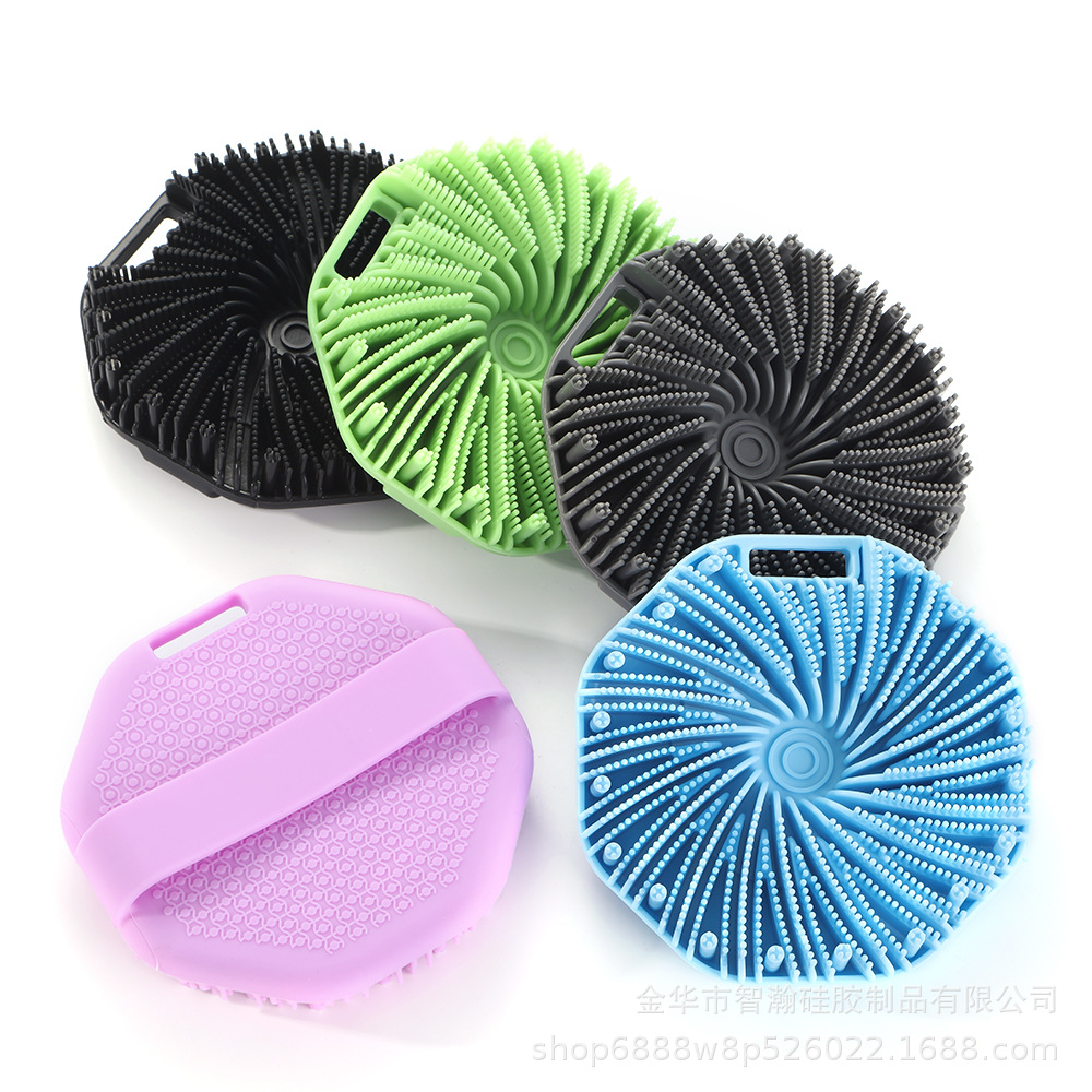 Силиконовая многогранная ванная щетка для кросс-бордерного Amazon, портативная, настенная, шестиугольная