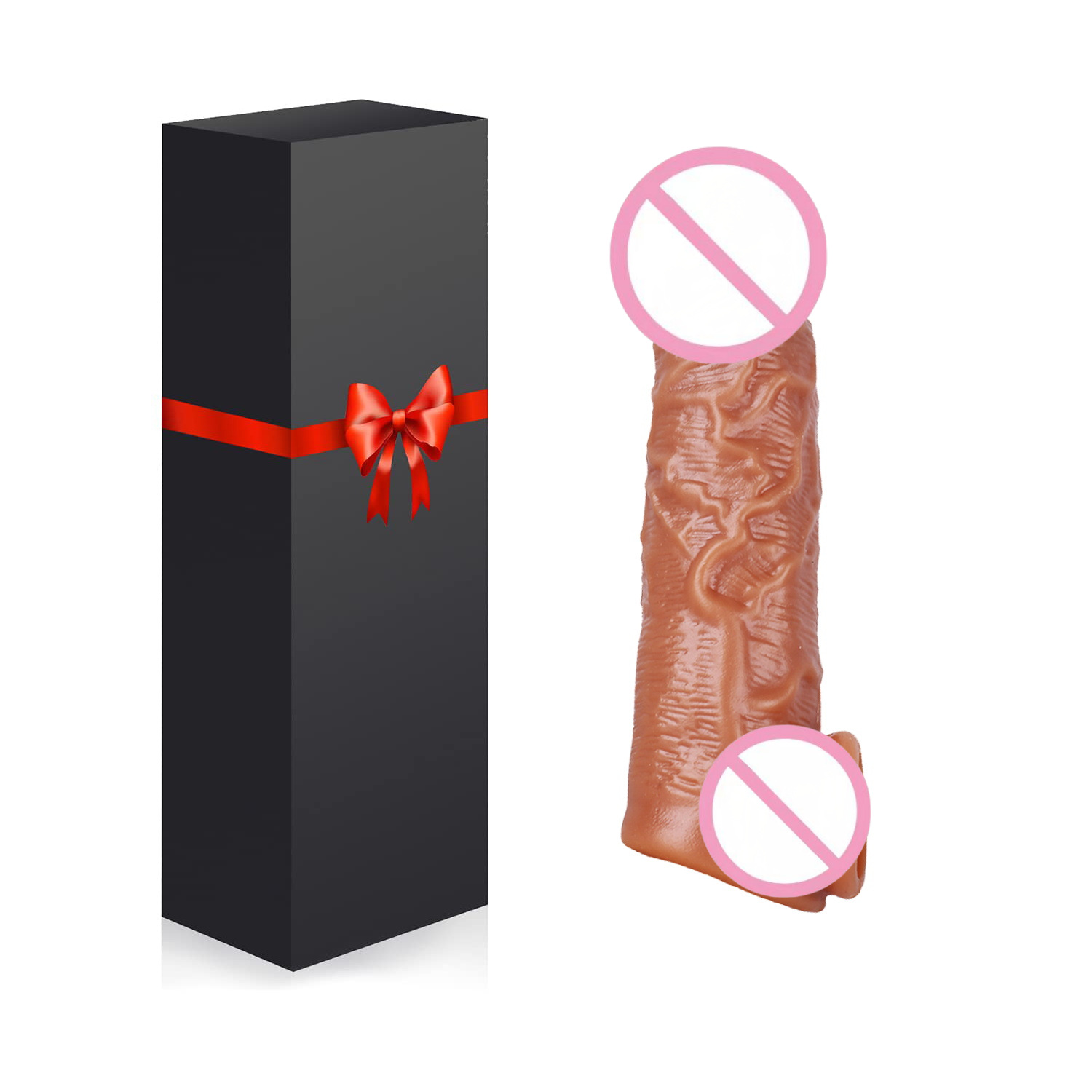 Wolf Tooth Condom Penis Condom Enlargement and Lengthening Crystal Artificial Dildo Condom Tpe Sex Toy Couple Toy Semen Locking Condom